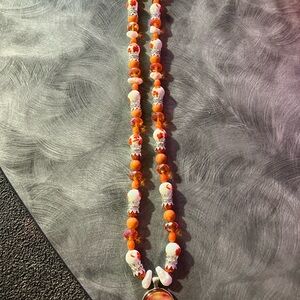 Elegant Orange Beaded Necklace